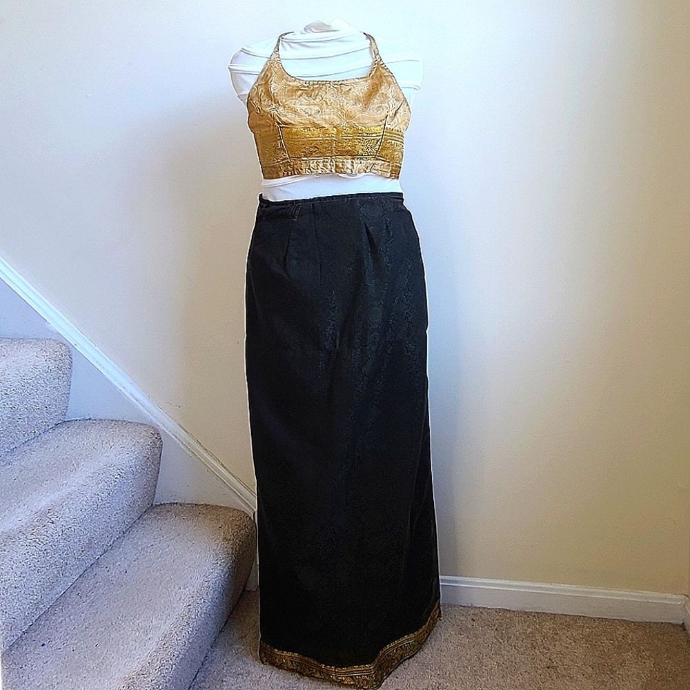 Sari Material Crop Top & Wrap Skirt🥻